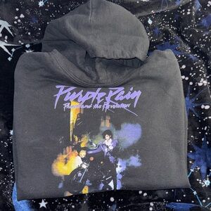 Prince Black Hoodie with Purple and Yellow Graphic